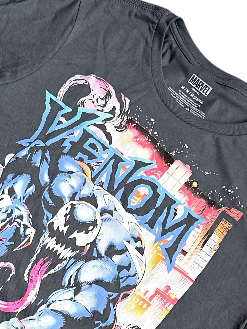 Marvel Venom Graphic Tee Mens Medium Gray Marvel Comics Shirt Spider Man